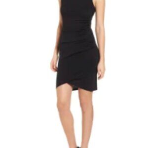 Nordstrom Melrose and Market Leith Ruched Body-Con Sleeveless Dress Black